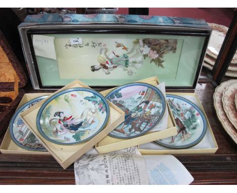 Oriental - Pair of Watercolours of Geisha Girls, each signed initial 'B', 23 x 20cm, mounted, framed and glazed; rectangular 