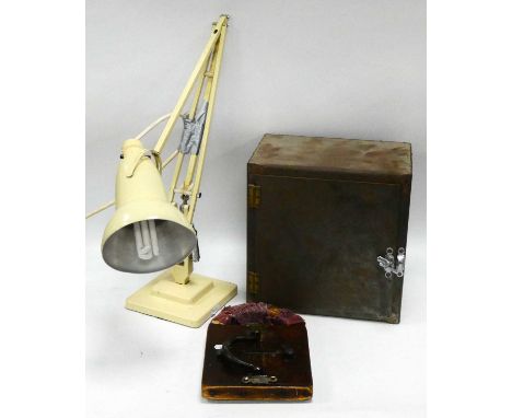 A Herbert Terry and Sons Ltd, Redditch Cream Anglepoise Lamp, (untested - sold for parts only); a rectangular metal box with 