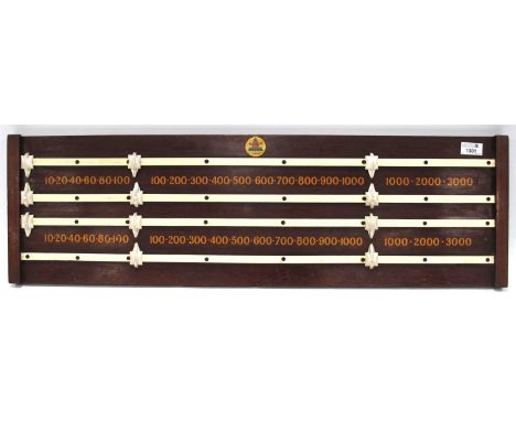 Mahogany Billiards Wall Mounted Score Board, by Ashcrofts, 37 Victoria St, Liverpool, 87cm