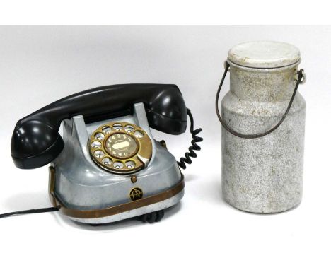 FTTR RTT-56 a Telephone, aluminium milk canister 19.5cm tall.