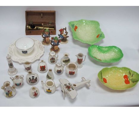 A Quantity of Crested Ware, comprising of Arms or Norwich plane, Clecheaton lighthouse, various other jugs and vases, three G