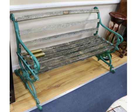 A cast iron end bench W.127cm