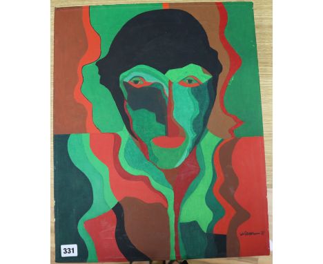 Martin Wiener, oil on canvas, portrait, together with related ephemera, 51 x 41cm, unframed