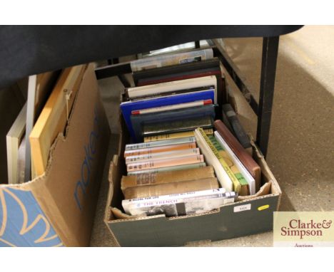 A box of miscellaneous books, including East Anglian Painters, History of The Light Division and Grenadier Guards, and works 