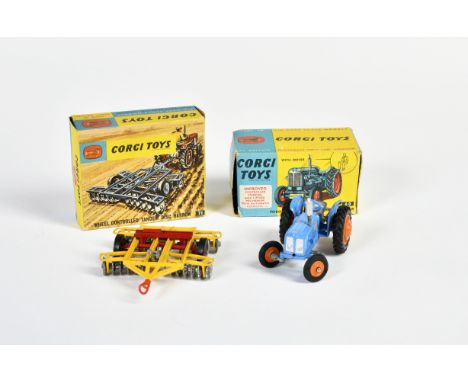 Corgi Toys, 60 Fordson Power Major Tractor + 71 Harrow, Great Britain, 1:43, Okt, Z 1-2