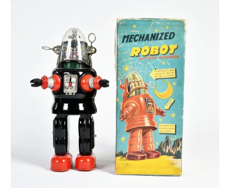 TN Nomura, Mechanized Robot, Japan, 34 cm, Blech, Bat. Antrieb ok, LM, Okt Z 2, Z 2+