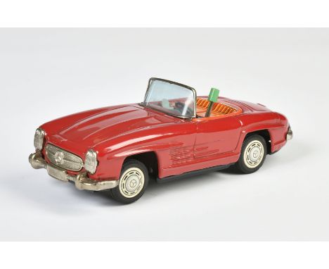 Bandai, Mercedes Cabriolet, Japan, 21 cm, Blech, Funktion hakt, sonst Z 2+