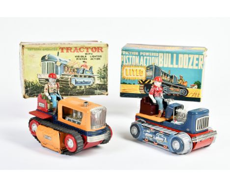 Showa, Tractor + TN Bulldozer, Japan, 19-20 cm, Blech, Antrieb ok, Okt, LM, Z 2