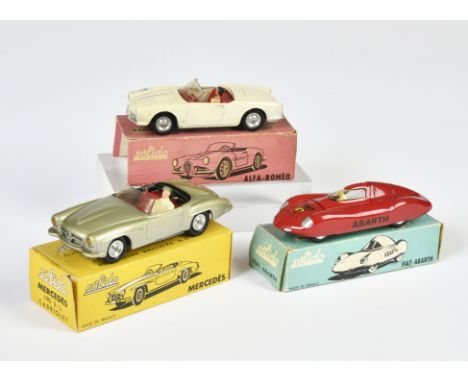 Solido, Alfa Romeo Guiletta Spider, Fiat Abarth &amp; Mercedes 190 SL, France, 1:43, teilw. LM, Okt, Z 1-3