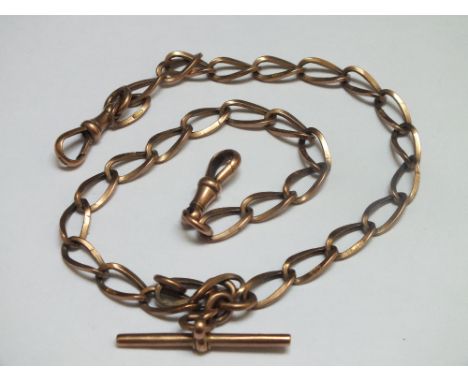 A HALLMARKED 9 CT GOLD ALBERT CHAIN, approx weight 27g, L 39 cm