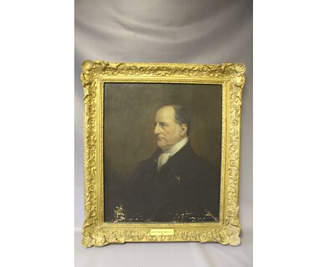 (XIX). British school, half length portrait study of Sir Francis Wood Bt, unsigned, oil on canvas, framed, 75 x 62 cm