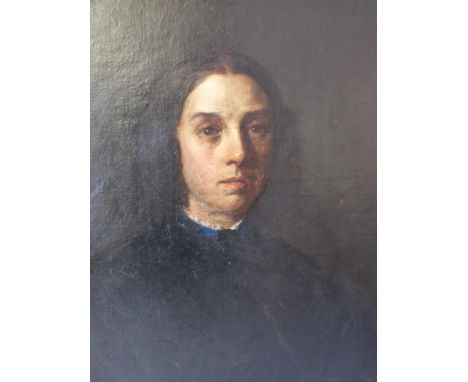 (XVIII-XIX). Italian school, portrait study of a young lady, unsigned, oil on canvas (relined), framed, 60 x 50 cm