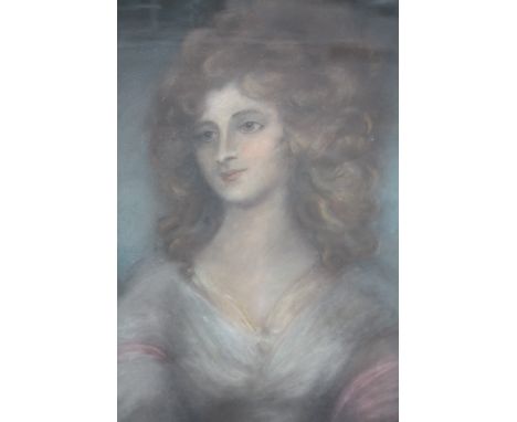 (XVII-XIX). British school portrait study of an elegant young woman, unsigned pastel on paper laid on canvas, framed and glaz