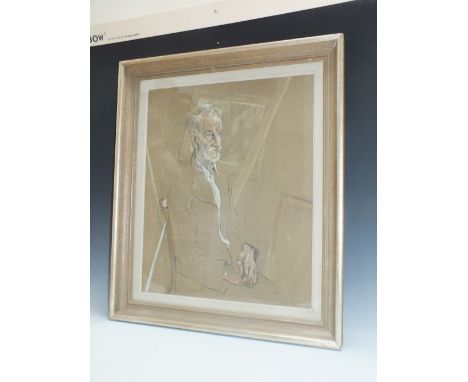 KEATING (XX). A portrait study of a seated man, signed lower right, pastel on paper, framed and glazed, 59 x 49 cm