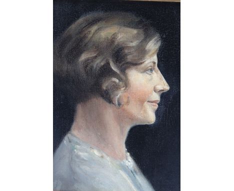 (XX) British school, head and shoulder portrait study of a woman, unsigned, oil on canvas laid on board, framed, 26 x 21 cm