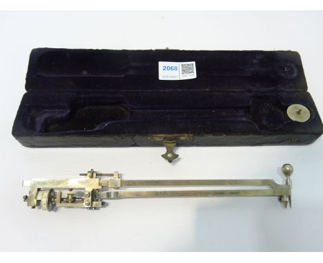 Early 20th Century nickel plated Planimeter, marked `Stanley Great Turnstile, Holborn London', cased, L 23cm. Provenance: Joo