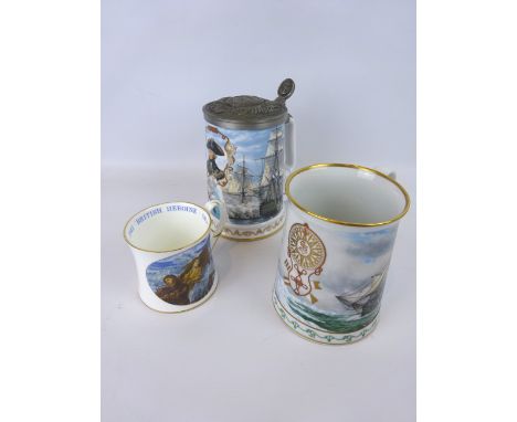 'Nelson's Victory at Trafalgar' 50th Anniversary Tankard by Royal Worcester, for the National Maritime Museum, 'Roland Admund