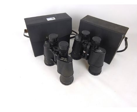Pair Super Zenith 7 x 50 Field 7.1 binoculars & a similar pair 10 x 50 Field 5, both in cases (2)