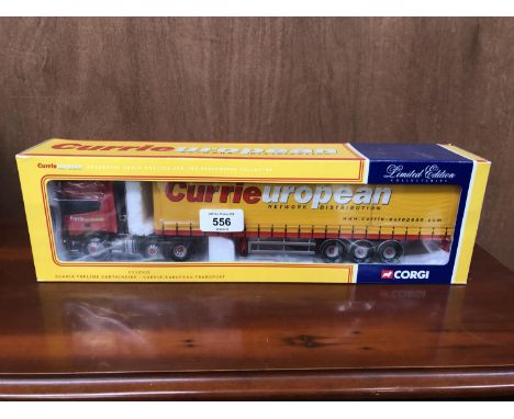 A CORGI CLASSIC LIMITED EDITION CURRIE EUROPEAN TRANSPORT SCANIA TOP-LINE CURTAINSIDER CC12903, 1-50 SCALE BOXED AN IN MINT C