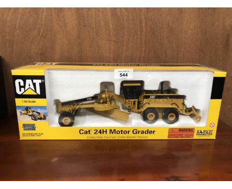 A NORSCOT MODEL CAT 24H MOTOR GRADER 1-50 SCALE, REF NO 55133 BOXED AND IN MINT CONDITION 