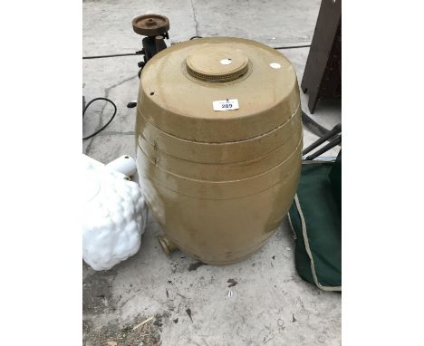 A VINTAGE SALT GLAZED BARREL 