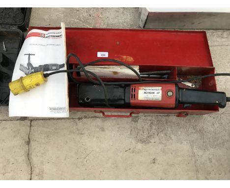 A ROTHENBERGER ROTIGER 110 VOLT 6" PIPE SAW - WITH CASE AND INSTRUCTION MANUAL - SOLD IN WORKING ORDER 