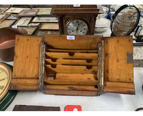 A VINTAGE OAK STATIONARY BOX 