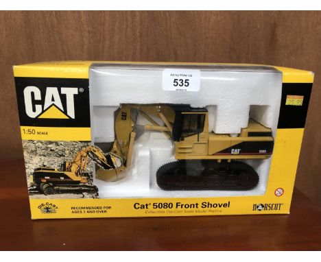 A NORSCOT MODEL CAT 5080 FACE SHOVEL 1-50 SCALE REF NO 55004 BOXED AND IN MINT CONDITION 