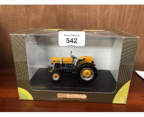 A UNIVERSAL HOBBIES MODEL MASSEY FERGUSON 135 INDSUTRIAL TRACOR, ITEM NO UH2872 BOXED 