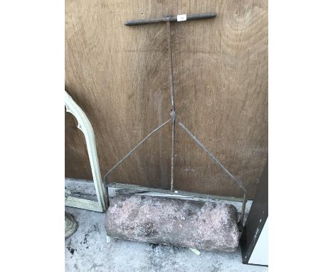 A VINTAGE STONE ROLLER 