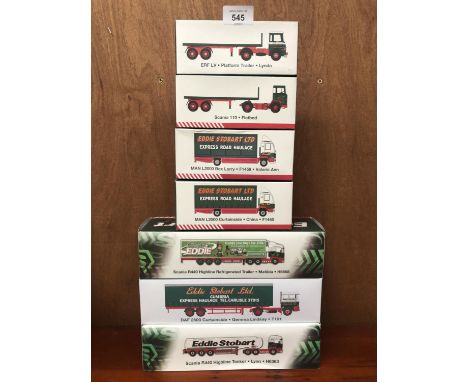 SEVEN ATLAS MODELS ALL EDDIE STOBART TRUCKS 1-76 SCALE 