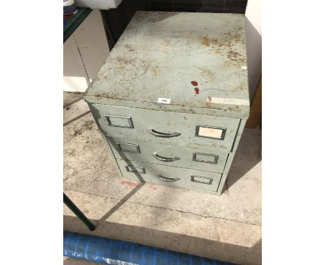 A VINTAGE THREE DRAWER STORAGE CABINET 