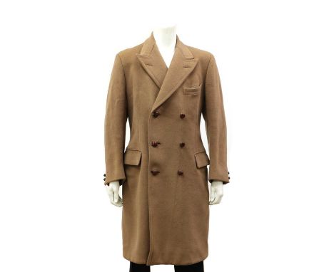 A light brown double-breasted overcoat,with pockets to the frontCondition report: Armpit to armpit - approx 52cmCollar to hem