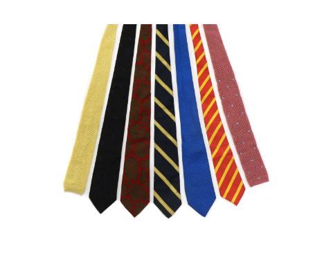 A collection of seven ties,comprising: a Turnbull &amp; Asser pink tie, a Metropolitan Club Washington DC tie, WM Chelsea sil