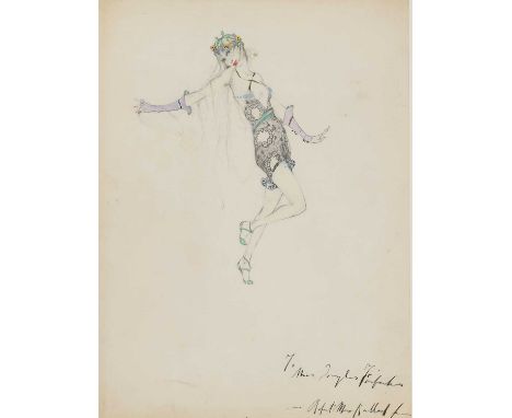 Robert Mero Kalloch (American, 1893-1947) Costume studyinscribed 'To Mrs Douglas Fairbanks', pencil and watercolour37 x 27cmR