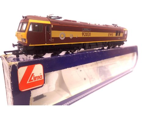 Lima Class 92 electric 92031 EWS Institute of Logistics and Transport. P&amp;P Group 1 (£14+VAT for the first lot and £1+VAT 