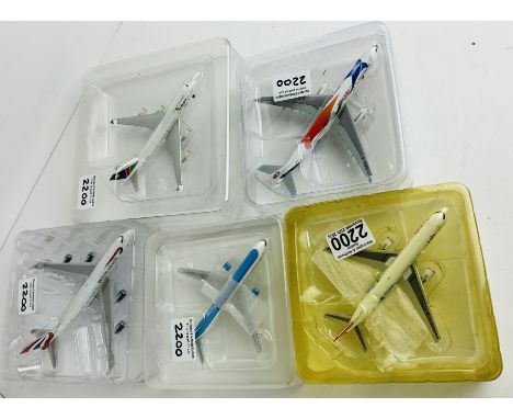 5x 1:400 Scale Diecast Airline Models - Including Air Namibia &amp; BA 747's - Among Others. Unboxed, but with Blister Packs.