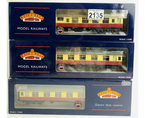 3x Bachmann BR Mk1 Crimson &amp; Cream Passenger Coaches - All Boxed. P&amp;P Group 2 (£18+VAT for the first lot and £3+VAT f