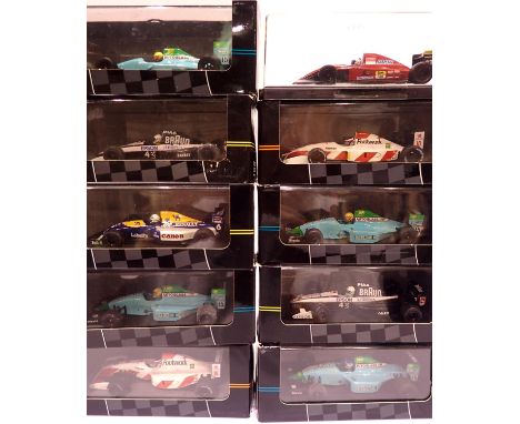 Ten Onyx 1:43 scale Formula 1 cars. P&amp;P Group 2 (£18+VAT for the first lot and £3+VAT for subsequent lots) 