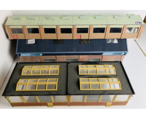 3x OO Gauge Engine Sheds Lengths Ranges from 54cm to 73cm in Length 2x Scratchbuilt &amp; 1x Hornby. P&amp;P Group 3 (£25+VAT