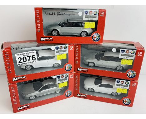 5x Mondo Motors 1:43 Scale Alfa Romeo Die Cast Cars - All Boxed. P&amp;P Group 2 (£18+VAT for the first lot and £3+VAT for su