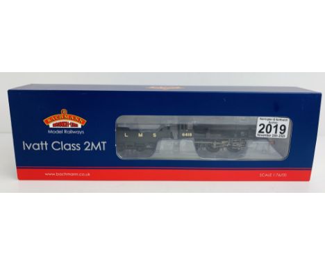 Bachmann 32-830A Ivatt Class 2MT LMS Black - Boxed. P&amp;P Group 1 (£14+VAT for the first lot and £1+VAT for subsequent lots