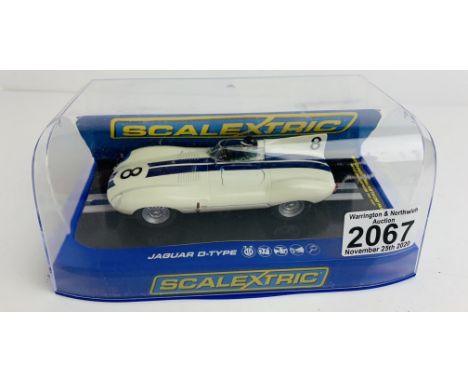 Scalextric Jaguar D Type Slot Car - Boxed. P&amp;P Group 1 (£14+VAT for the first lot and £1+VAT for subsequent lots) 