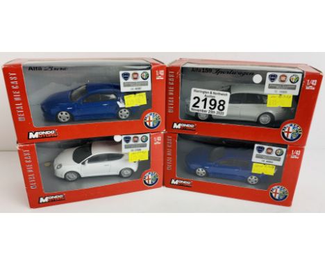 4x Mondo Motors 1:43 Scale Alfa Romeo Diecast Model Cars - Boxed. P&amp;P Group 1 (£14+VAT for the first lot and £1+VAT for s