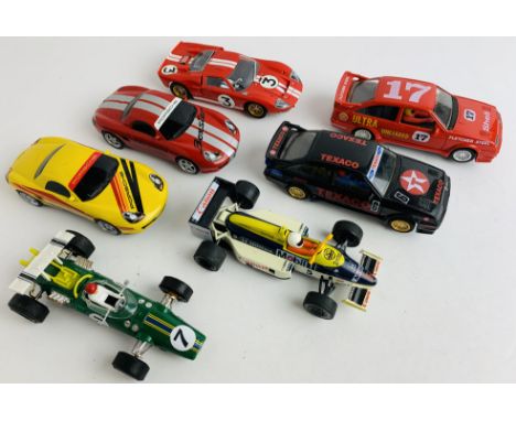 7x Scalextric Slot Cars Assorted - Porsche, Ford Sierra, F1 etc - Unboxed. P&amp;P Group 2 (£18+VAT for the first lot and £3+