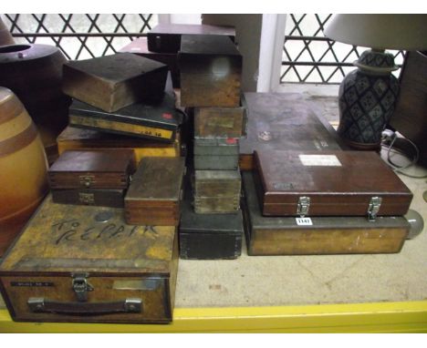 A large vintage wooden cased micrometer labelled with initials H G L Huddersfield Gauges Ltd, Pickering, Yorks, England, toge