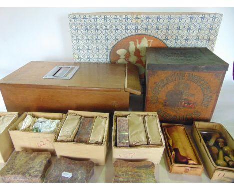 A miscellaneous collection to include a 20th century oak cased ticketing machine, a boxed Russian china tea service, various 