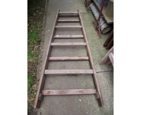 A vintage pine A framed five rung folding trestle