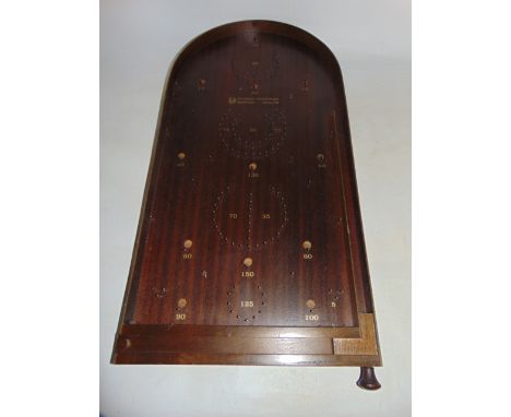 A 20th century timber bagatelle board marked Bramhall Woodware, Sheffield, England