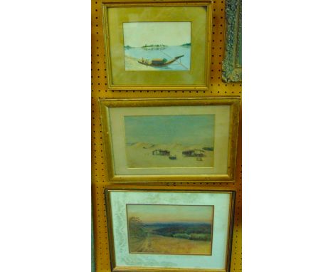 A quantity of late 18th century, 19th century and later  pictures and prints including an early 19th century coloured engravi
